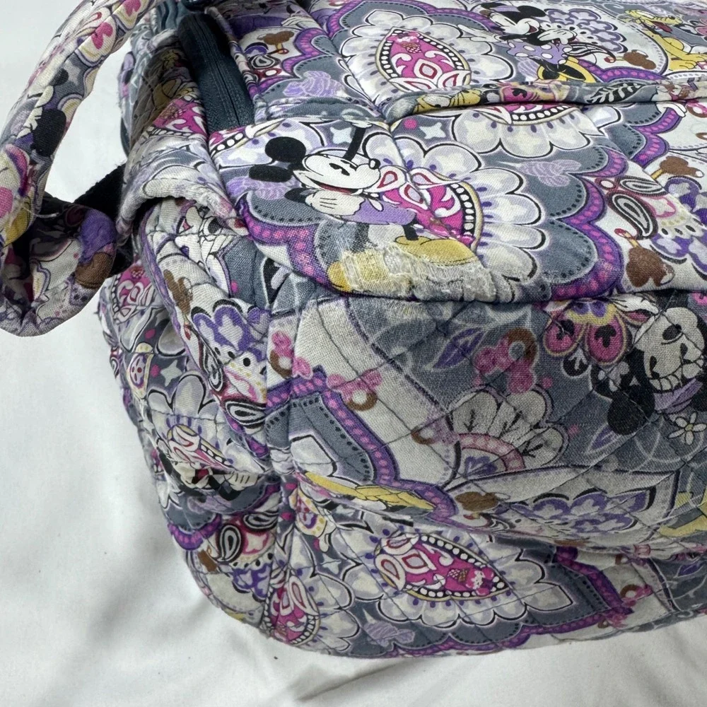 Vera Bradley Disney Mickey Paisley Celebration Quilted Backpack Purple Grey